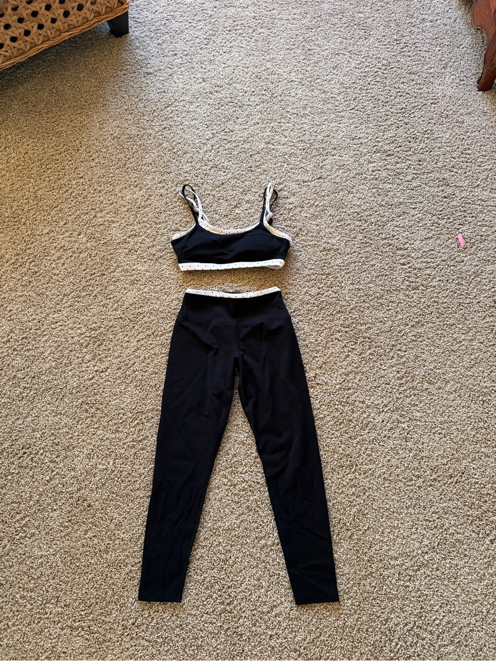 High-Waist Black Leggings and Matching Sports Bra Set